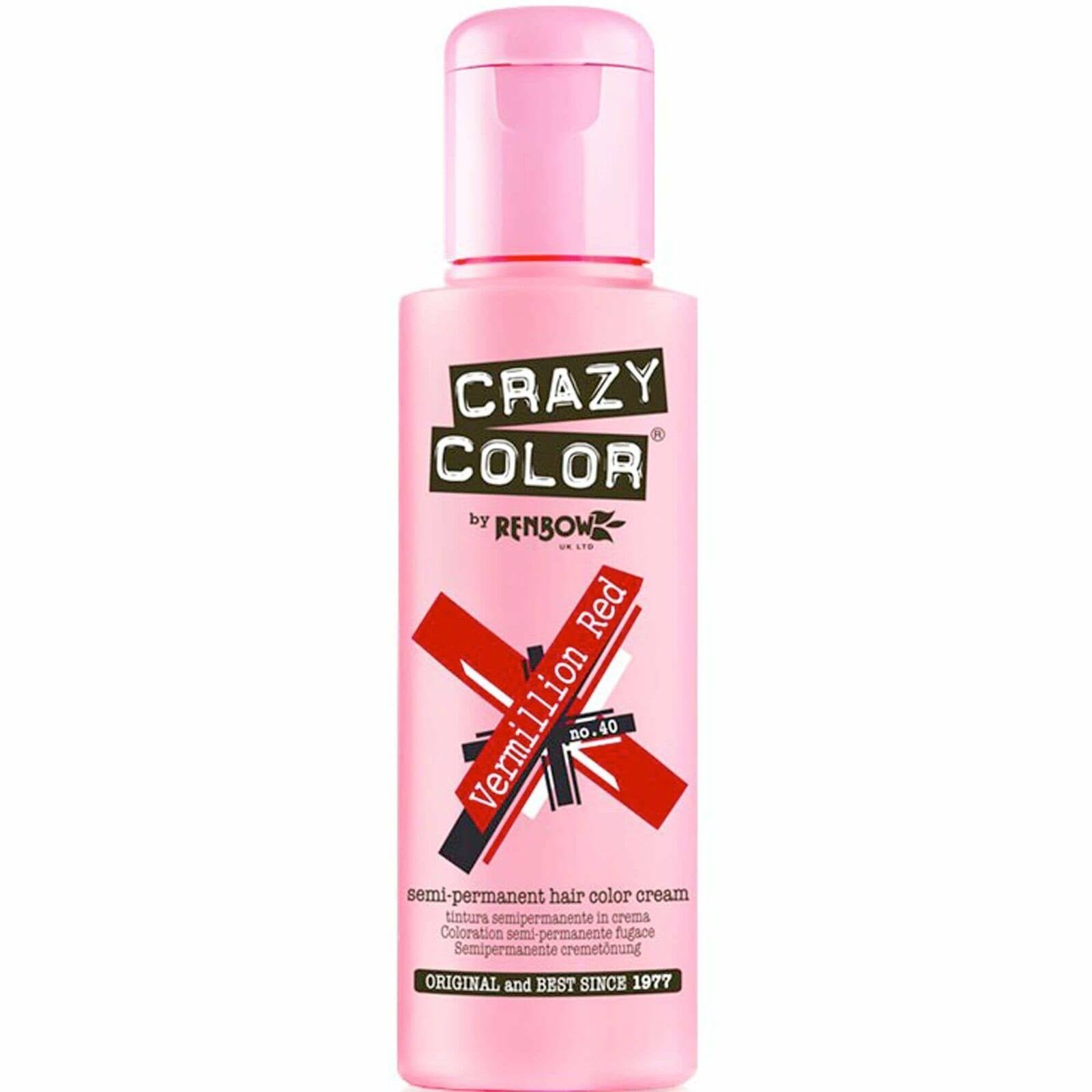 Crazy Color Semi Permanent Hair Colour -  Vermillion Red 100ml