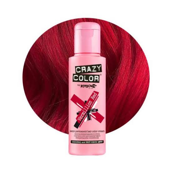 Crazy Color Semi Permanent Hair Colour -  Vermillion Red 100ml