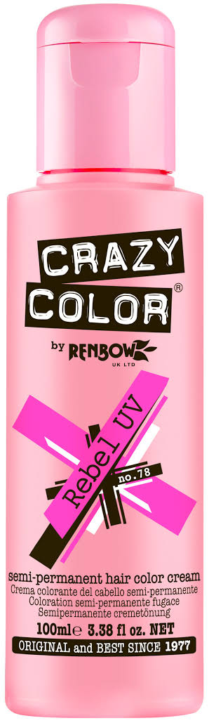 Crazy Color Semi Permanent Hair Colour - Rebel UV 100ml