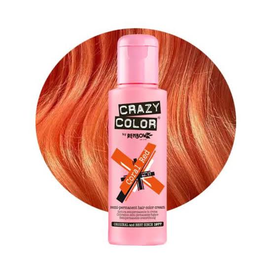 Crazy Color Semi Permanent Hair Colour -  Coral Red 100ml